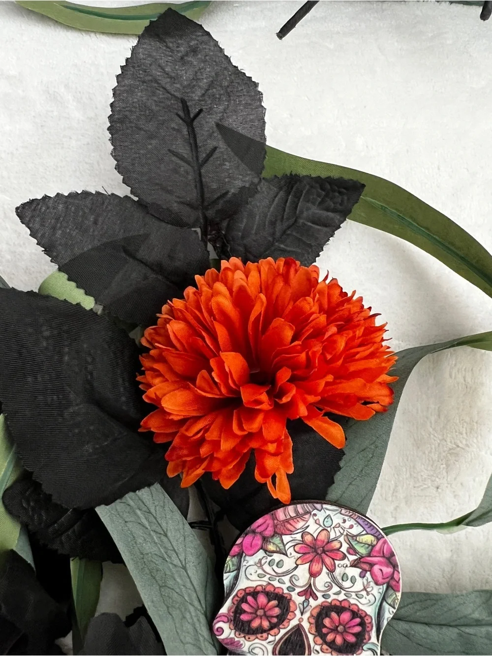 Lot of 12 Stem Day Of The Dead Artificial Flowers Fall Decor Size 15